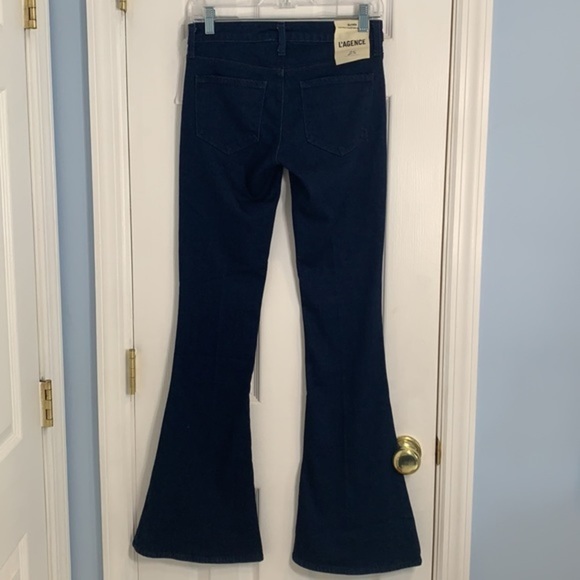 L'Agence Elyse Low-Rise Flare Jeans Navy NWT - Picture 4 of 6